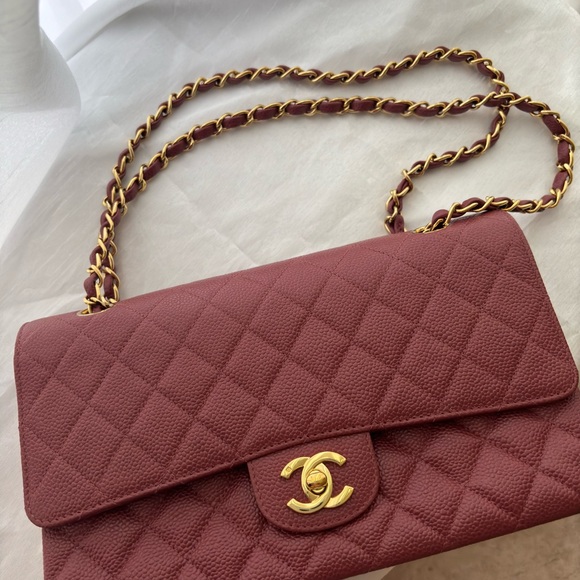 This is an authentic chanel  quilted medium doble flat in bergamot, - Picture 12 of 15